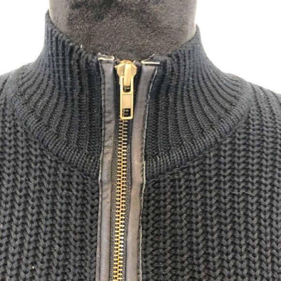Chico’s Platinum zip leather front sweater size XL - Picture 2 of 10